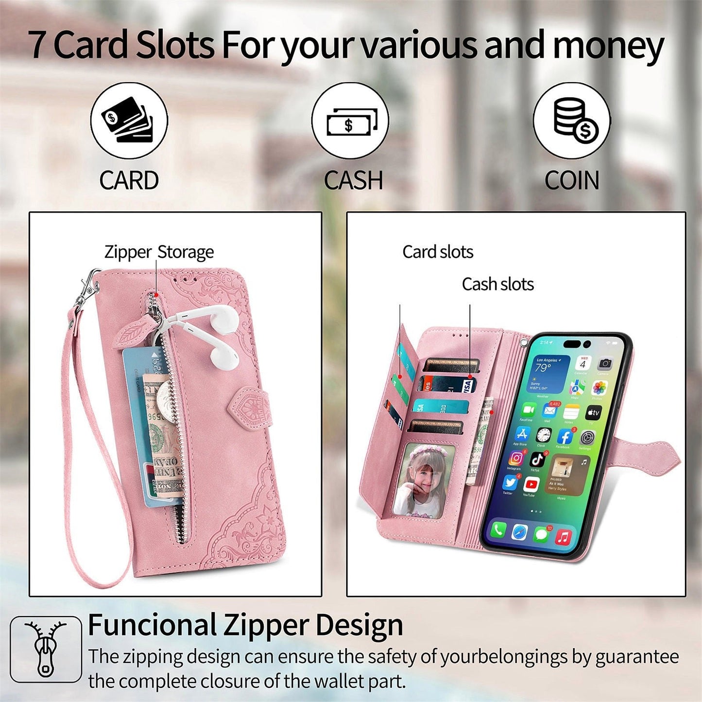 נרתיק Elegance Wallet Flip רב תכליתי לאייפון