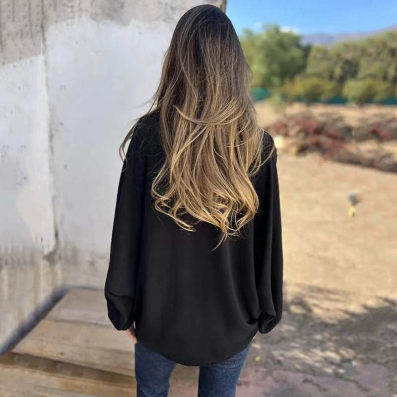 🥰מחיר מוזל חדש🥰חולצת נשים אלגנטית בצבע אחיד עם כפתורי