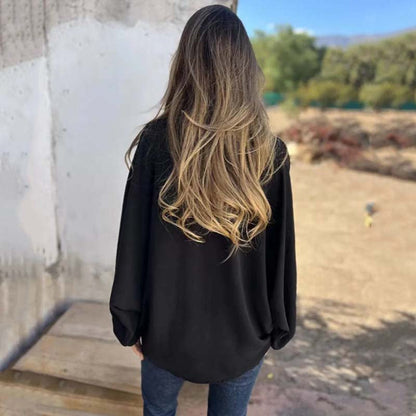 🥰מחיר מוזל חדש🥰חולצת נשים אלגנטית בצבע אחיד עם כפתורי