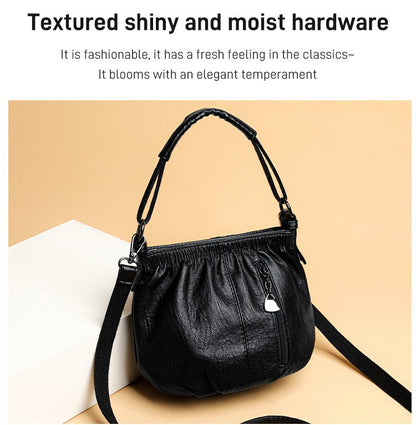 תיק עור רך בעיצוב מקומט 👜✨