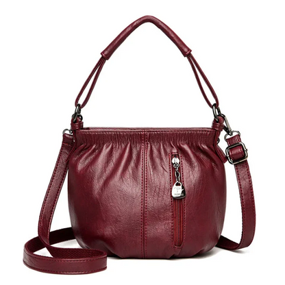 תיק עור רך בעיצוב מקומט 👜✨