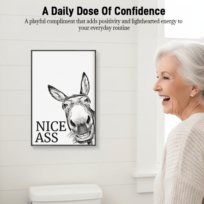 החצוף "Nice Ass" חמור אמבטיה קנבס אמנות הומור סמוי לשמחה טהור