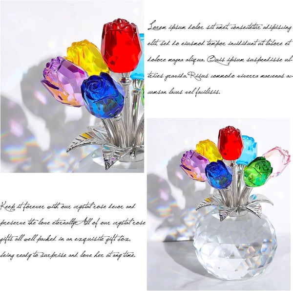 🌈✨יצירת אמנות של פרח ורד קריסטל