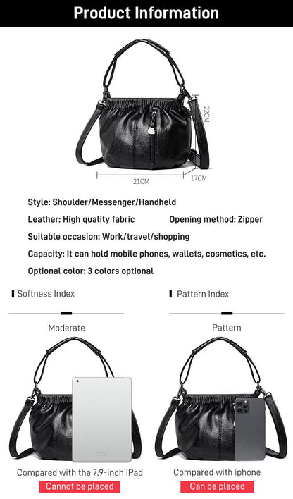 תיק עור רך בעיצוב מקומט 👜✨
