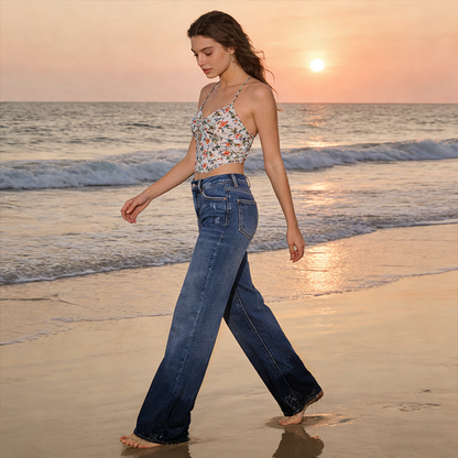 👖 מכנסי ג'ינס ישרים בגזרה בינוני