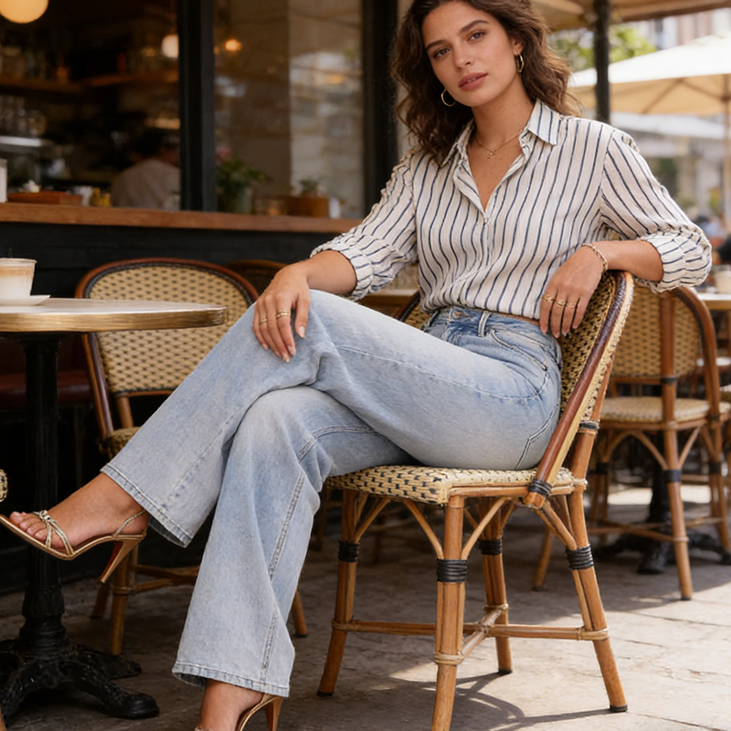 👖 מכנסי ג'ינס ישרים בגזרה בינוני