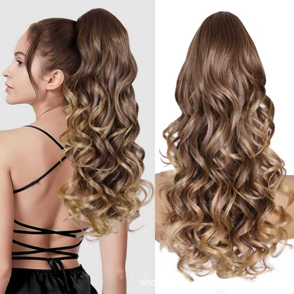 פאה עם סיכת שיער בצורת קוקו עם תלתלים גדולים ורכי
