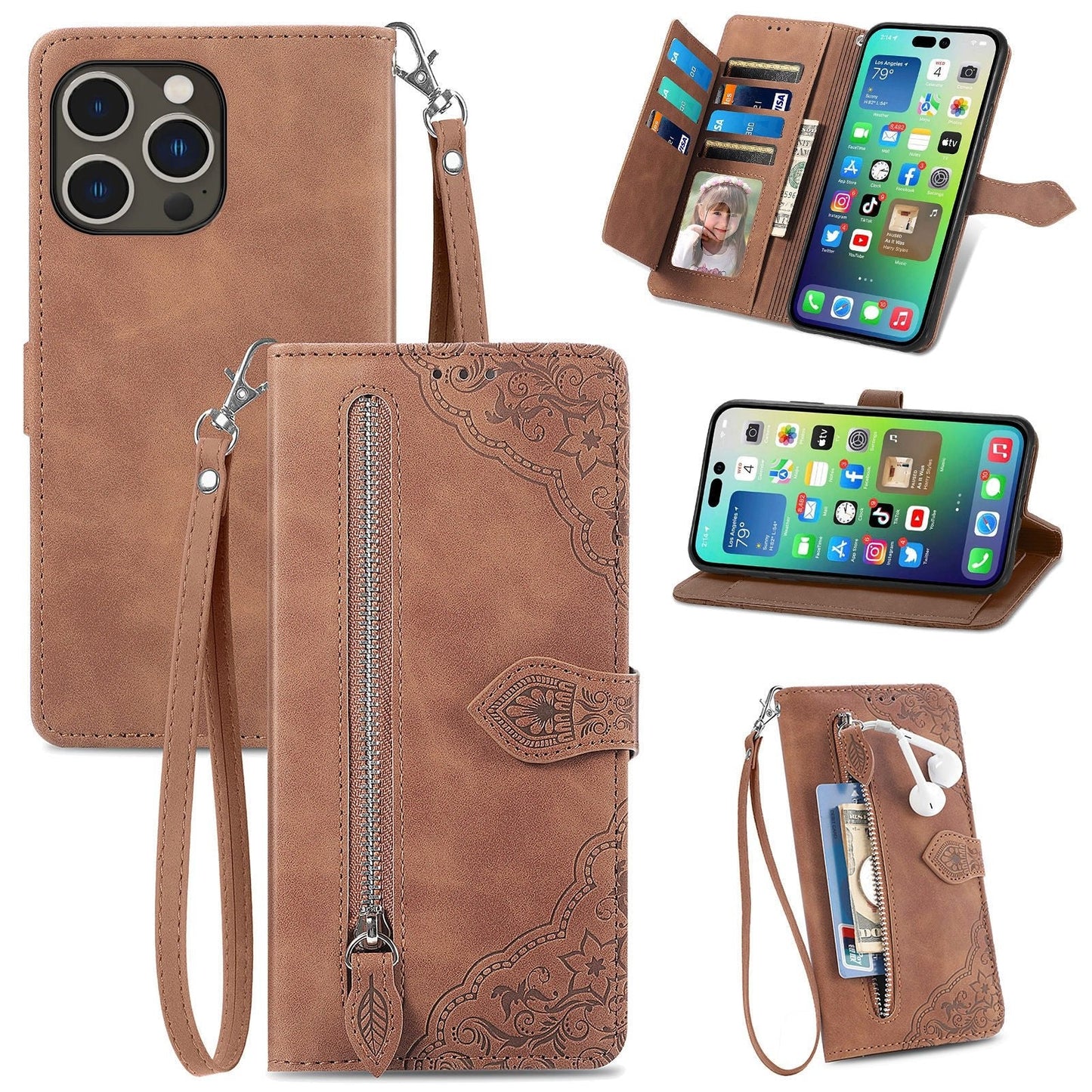 נרתיק Elegance Wallet Flip רב תכליתי לאייפון