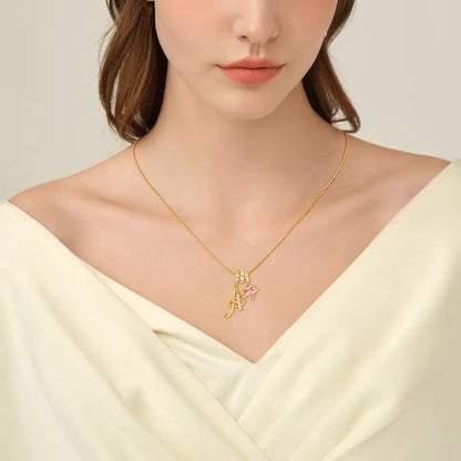 ✨שרשראות תליון עם אותיות A-Z בשלושה שכבות