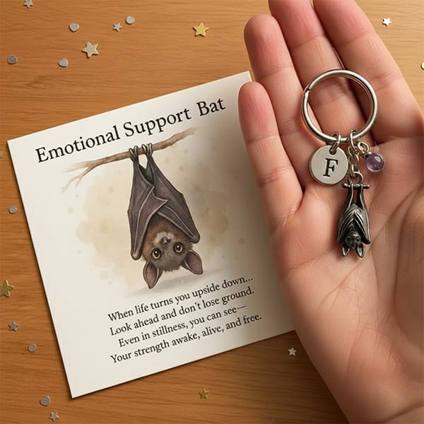 🦇מפתח עם עטלף מעורר השראה לתמיכה רגשי