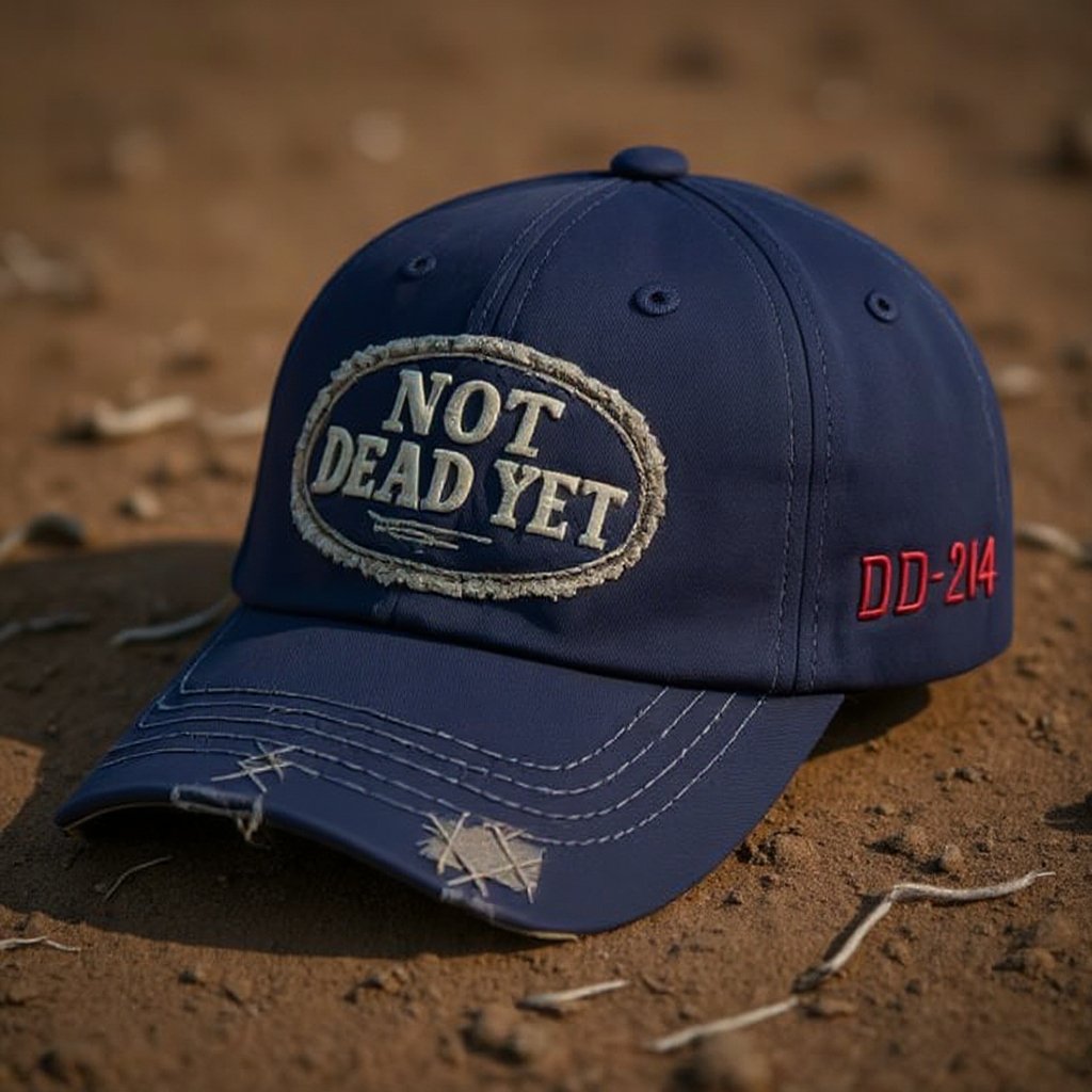 NOT DEAD YET - כובע בייסבול משופשף בסגנון וינטג