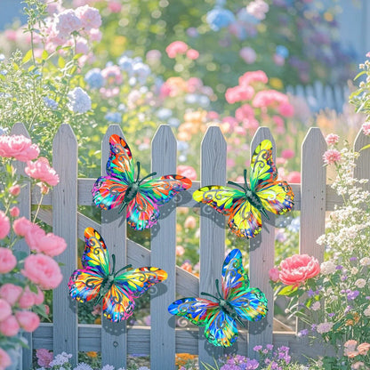 🦋סט שלם! 4 יחידות של קישוט קיר ממתכת בצורת פרפר