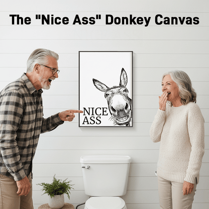 החצוף "Nice Ass" חמור אמבטיה קנבס אמנות הומור סמוי לשמחה טהור